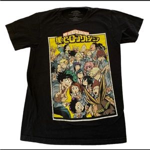 My Hero Academia Men’s Small S Black T-shirt Funimation